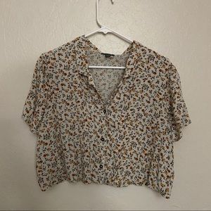 Floral button up top